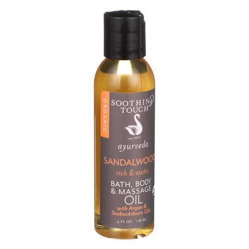 Soothing Touch Ayurveda Organic Bath Body And Massage Oil Rich And Exotic Sandalwood 4 Oz